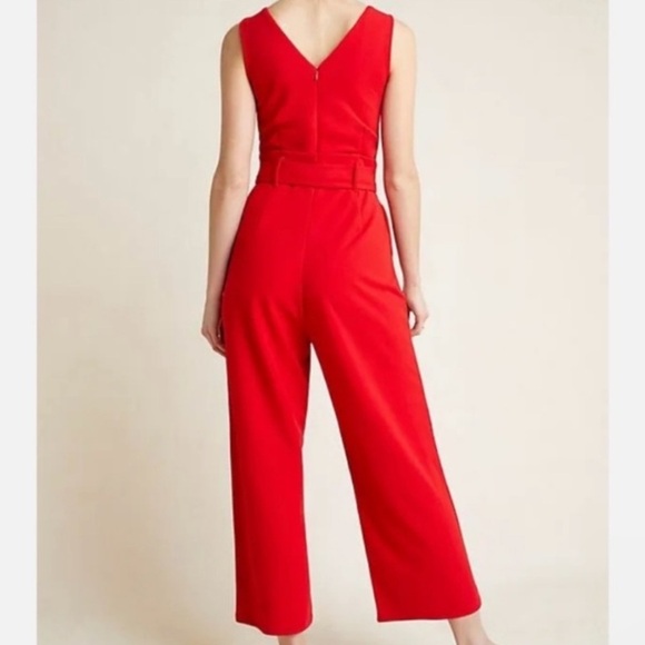 Anthropologie Cathy Structured Wide Leg Jumpsuit in red XS - Picture 2 of 7